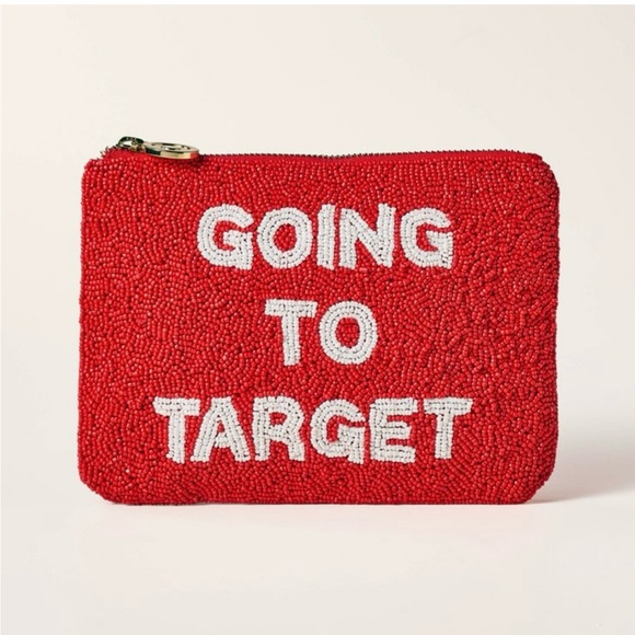 kate spade Handbags - kate spade red beaded 'GOING TO TARGET' cosmetic pouch